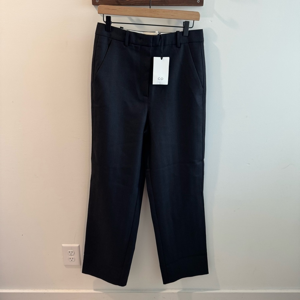 NWT CO Women’s Black Italian Wool Straight Leg Trousers‎ Size 6